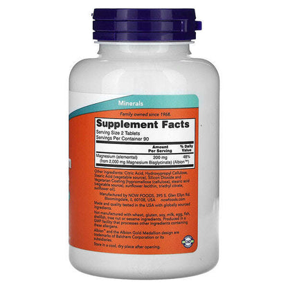 Now Foods Magnesium Glizinat 180 Tablet 100 Mg Hər Tablet YoxYox