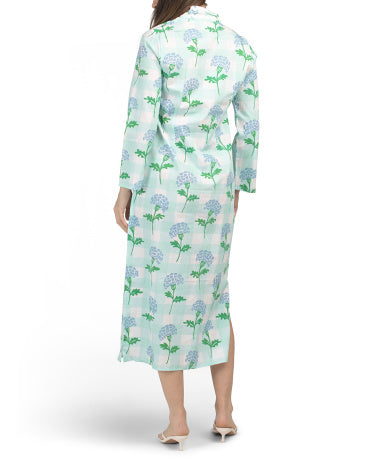 SAIL TO SABLE Uzun Tarvuz Klassik Qıngem Çiçək Naxışlı Kaftan Midi Geyim