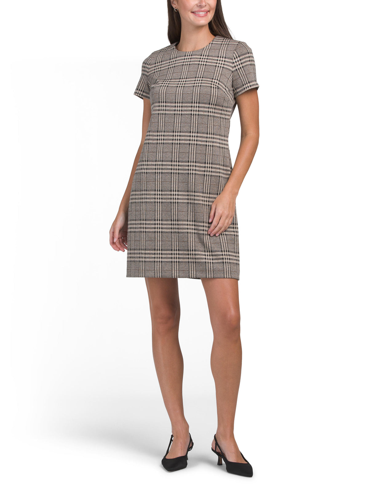 Qadın Tartan Ponte Jacquard Mini Geyimi