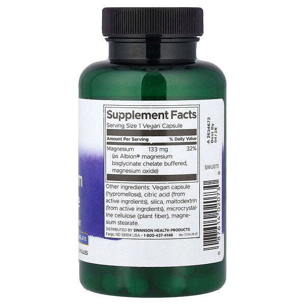 Swanson Albion Magnesium Glisin 133 Mg 90 Vegan Kapsul YoxYox