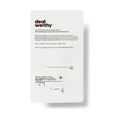 dealworthy Dual Port 25W USB-A və USB-C Divar Şarji Cihazı Ağ Rəng