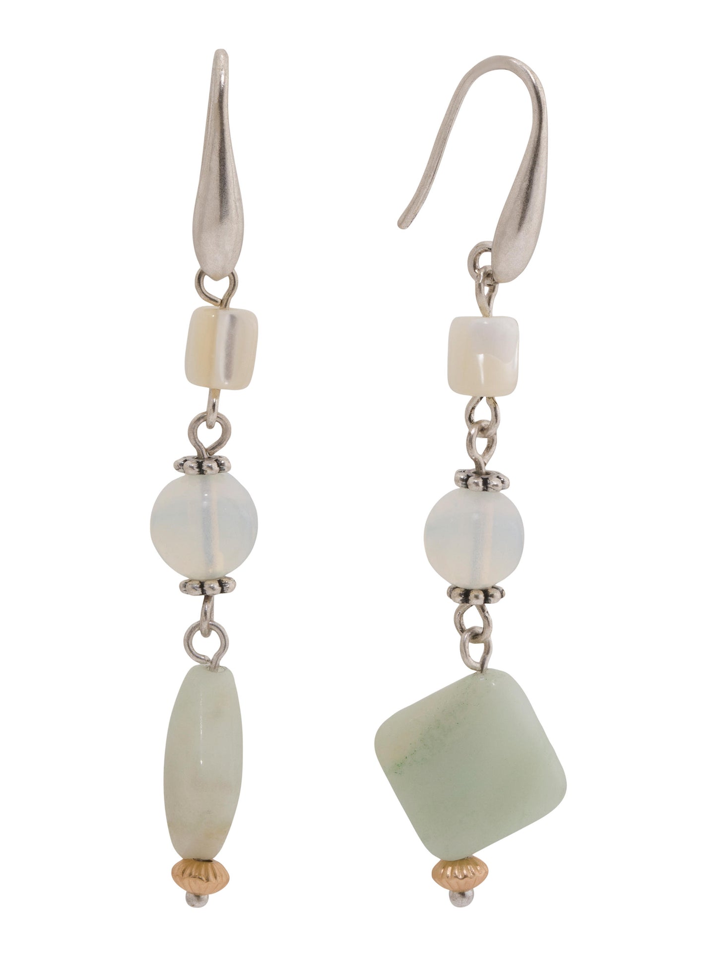 Diamond Shape Double Drop Earrings