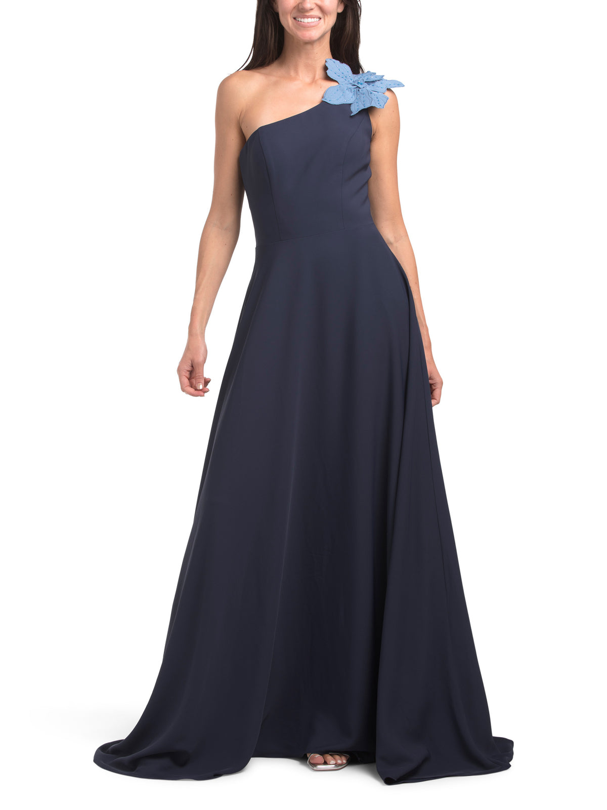 TERANI COUTURE Bir Omuz 3D Çiçək Geyimi