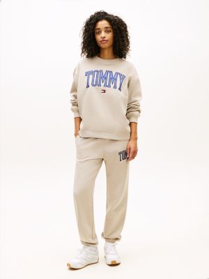 Tommy Hilfiger Varsity Logo Tərəvəz Rəngi Trenirovka Şalvarı