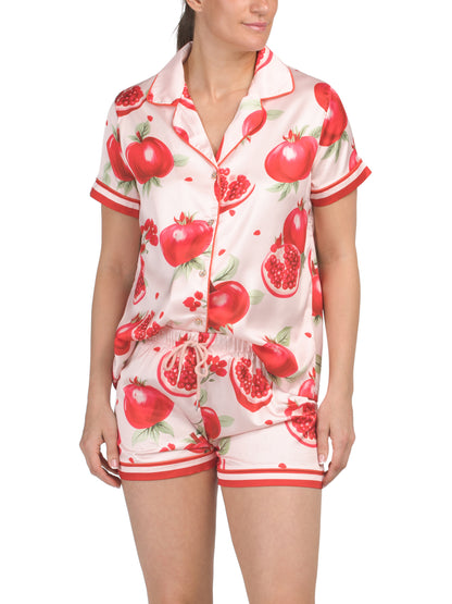 DALIA MACPHEE Nar Üstlük və Şort Pijama Dəsti