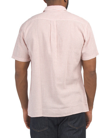 BARBOUR Linen Qarışığı Deerpark Qısa Kollu Köynək