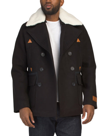 SCOTCH &amp; SODA Yun Qarışıqlı Izak Paltası Çıkarıla Bilən Yaxa ilə