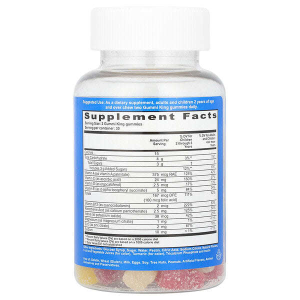 Gummiking Uşaqlar Üçün Multi Vitamin Mineral Jeleylər Ciyelek Portakal Limon Uzum Giles və Qreypfrut 60 Jeley YoxYox