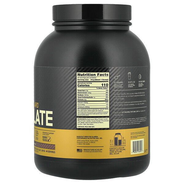Optimum Nutrition Gold Standard 100 Isolate Şokolad 1.36 Kq