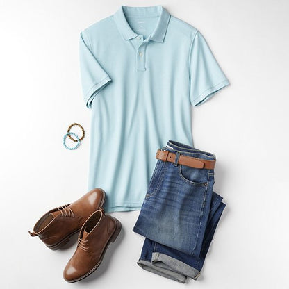 Kişi Sonoma Goods For Life® Qısa Cəkətli Piqe Polo Köynəyi