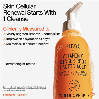 Youth To The People Superfruit Nazik Eksfoliyant Təmizləyici Vitamin C və Papaya ilə
