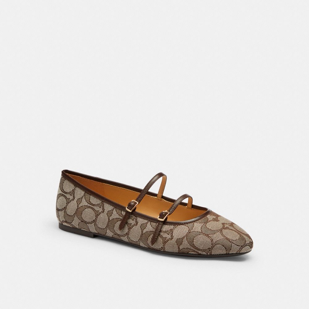 Coach İkili Tokalı Mary Jane Signature Jacquard