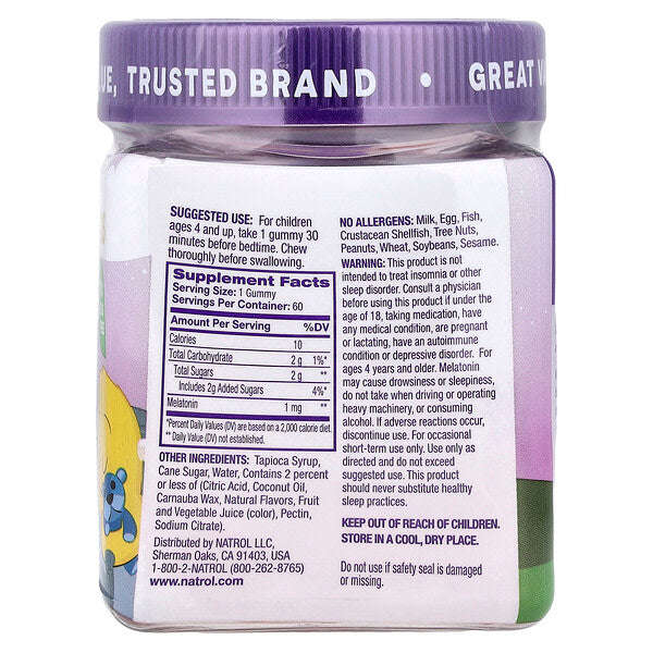 Natrol Kids Melatonin Gummies Ages 4 Ədəsi 1 Mg 60 Gummies YoxYox