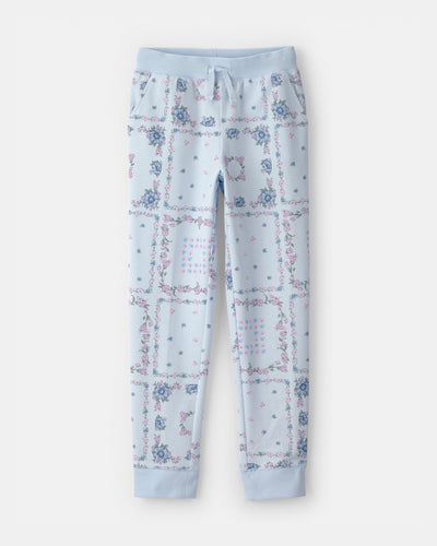 OshKosh B'gosh Qız Çiçəkli Bağlamalı Örümcək Joqger - Mavi