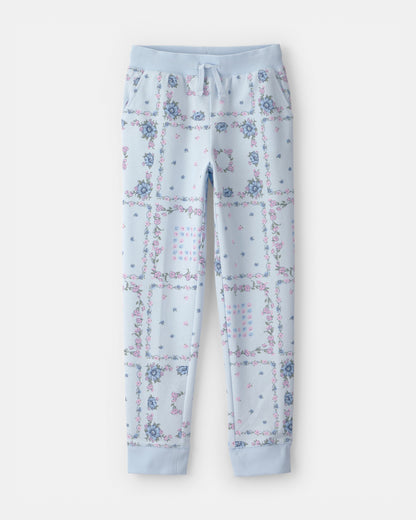 OshKosh B'gosh Qız Çiçəkli Bağlamalı Örümcək Joqger - Mavi