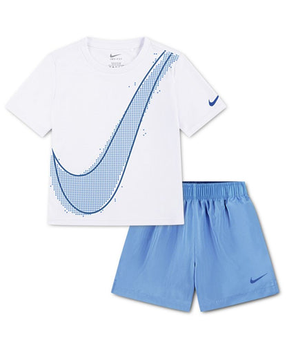 Nike Oğlan Uşaq 2T-4T Dri-FIT Köynək və Şalvar 2-Parçalı Dəsti