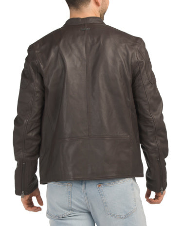 ANDREW MARC Genuine Leather Maitlin Motosiklet Gödəkçəsi