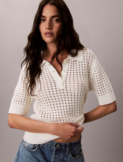 Calvin Klein Open Stitch Səvənli Polo Köynək