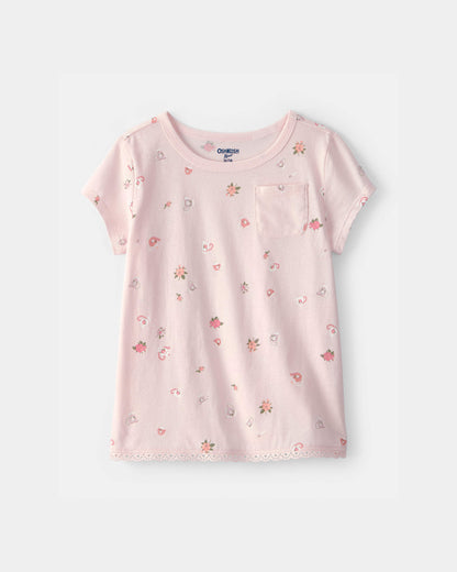 OshKosh B'gosh Kiçik Qız Çiçəkli Bluzka - Çəhrayı
