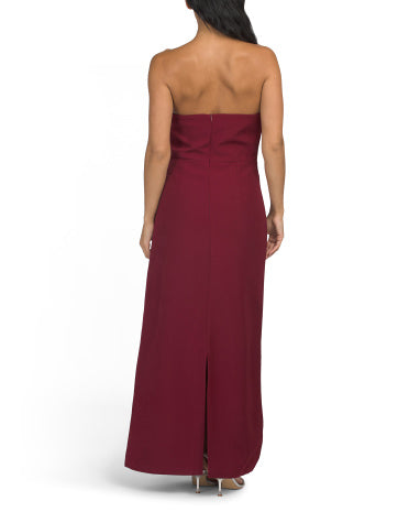 DALIA MACPHEE Strapless Çiçəkli Aplikə Maksı Geyim