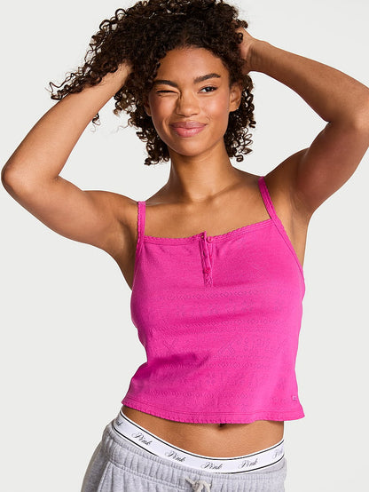 PINK Pointelle Henley Kamisol