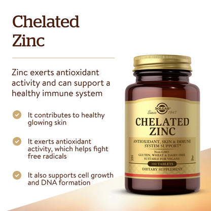 Solgar Chelated Zinc 100 Tablet 22 Mg