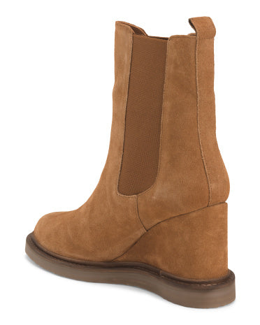 VINTAGE FOUNDRY Suede Elizabeth Qəhvəyi Topuqlu Çəkmə
