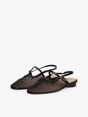 Tommy Hilfiger Mesh Slingback Qara Topuqlu Ayaqqabı