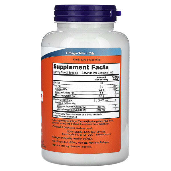 Now Foods Omega 3 Balıq Yağı 200 Softjel YoxYox