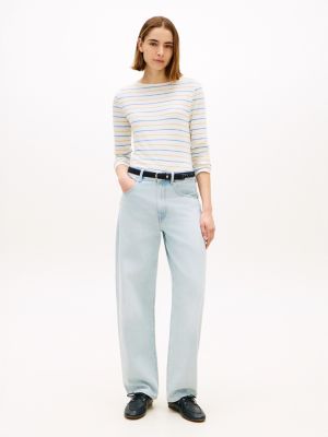 Tommy Hilfiger Yüngül Boatneck Köynək, Zəngin Krem Rengareng