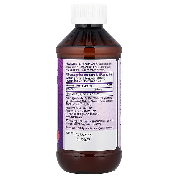 Natrol Liquid Melatonin Giləmeyvə 2,5 Mg 8 Fl Oz 237 Ml