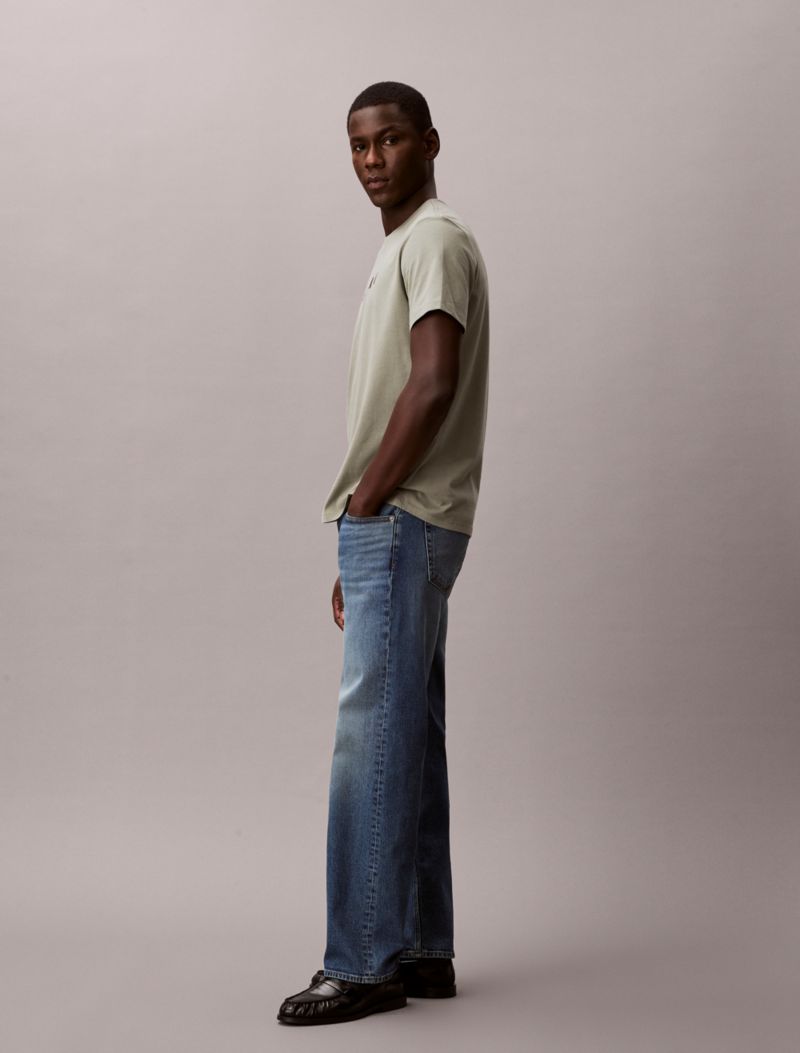 Calvin Klein New York Script Logo Qrafik Klassik T-Shirt