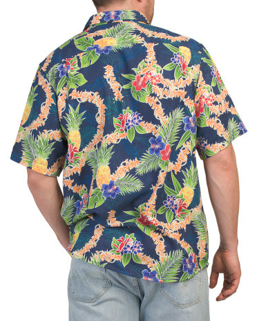 Big and Tall Silk Blend Lei In Paradise Köynək