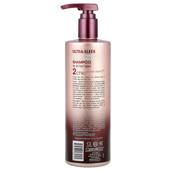 Giovanni 2chic Ultra Sleek Şampun Bütün Saç Tiplari Üçün Braziliya Keratini Maroko Argan Yağı 710 ml