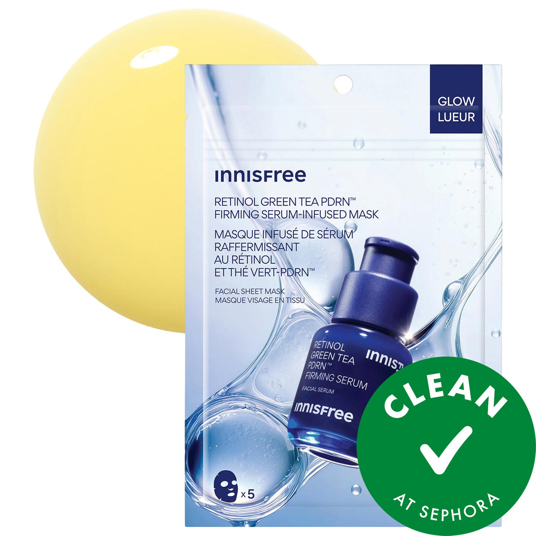 innisfree Retinol Yaşıl Çay PDRN™ Sıyırıcı və Hamarlaydıcı Serum Maskası