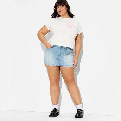 Qadın Minnie Daisy Sevgililer Günü Qısa Kollu Qrafik T-Shirt - Krem 3X YoxYox
