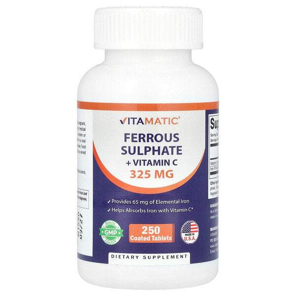 Vitamatic Ferrous Sulphate C Vitamini 250 Qaplı Tablet
