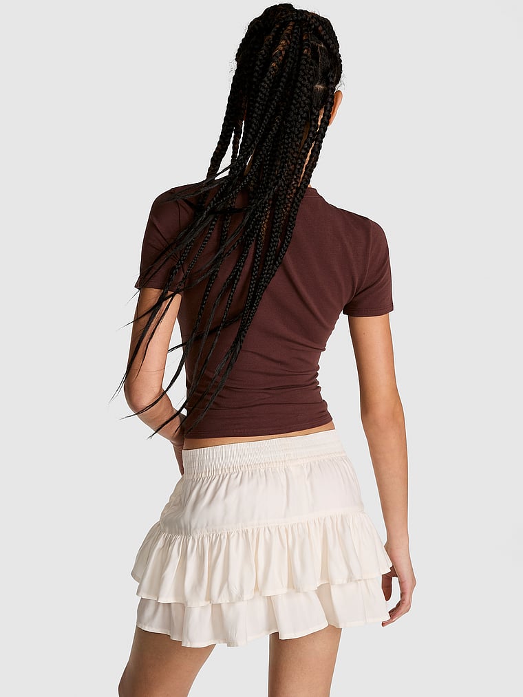 PINK Summer Fling Satin Ruffle Etek