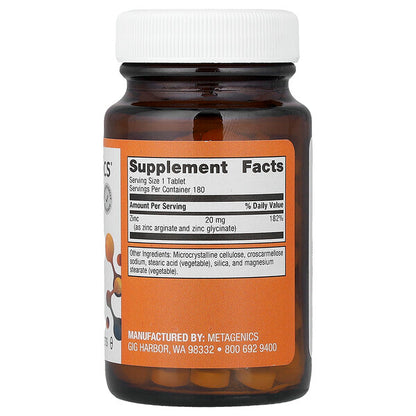 Metagenics Zinc A G 180 Tablet 20 Mg