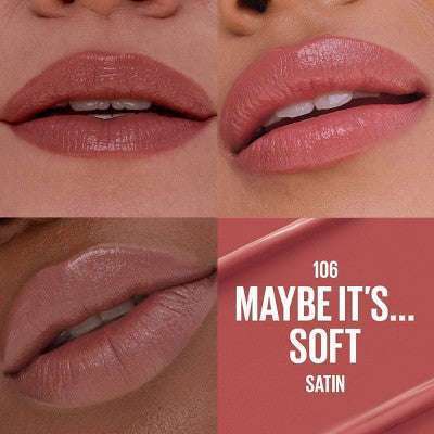 Maybelline Serum Lipstick Hyaluronic Acid ilə - Satin - 106 Maybe It's Soft - 0.12oz YoxYox