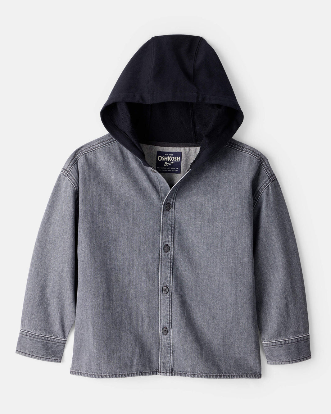 OshKosh B'gosh Oğlan Pambıq Uzun T袖 Moda Gödəkçəsi