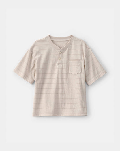 OshKosh B'gosh Oğlan Çizgili Henley Köynəyi - Kum Rəngi