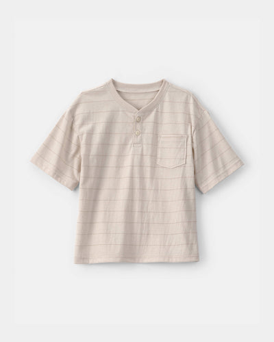 OshKosh B'gosh Oğlan Çizgili Henley Köynəyi - Tan