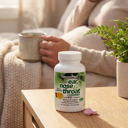 Naturesplus Adult S Qulaq Burun Boğaz Pastilləri K12 Probiotiklə Təbii Çoxmeyvəli Dad 60 Pastil