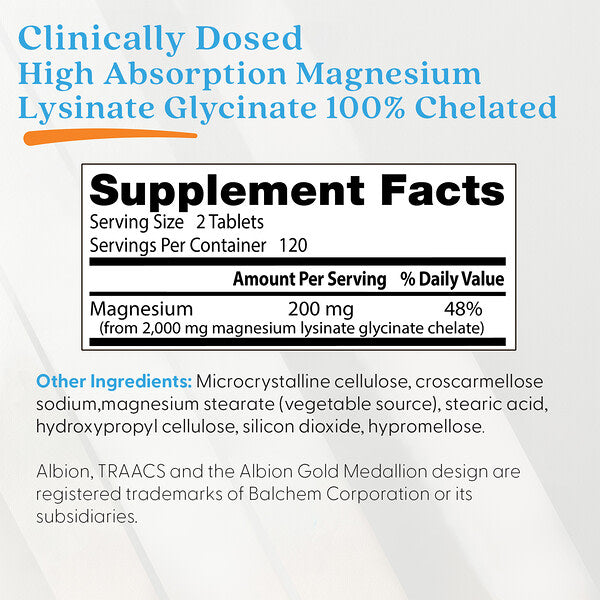 Doctor's Best Yüksək Udulma Magnesium Lizinit Glisinit Helat Albion Traacs 240 Tablet