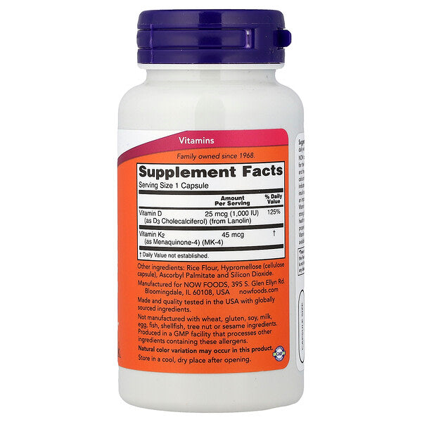 Now Foods D3 K2 Vitamini 120 Kapsul