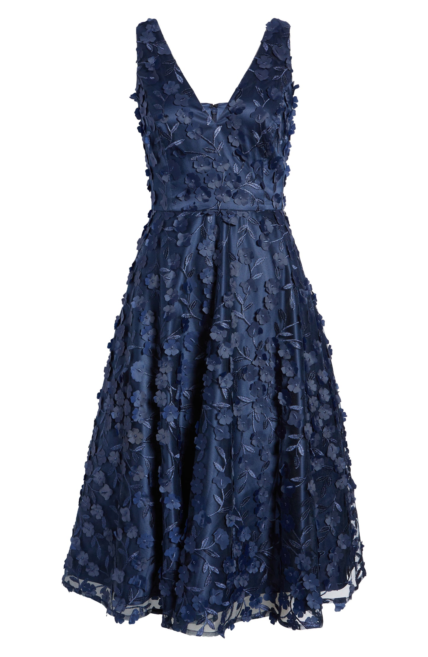 Eliza J 3D Appliqué Fit & Flare Koktey Geyimi