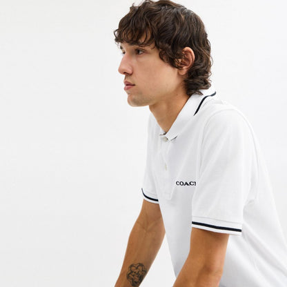 Coach Signature Trim Polo Organic Pambıqdan