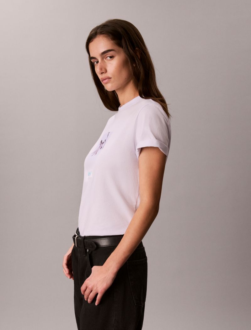 Calvin Klein Çiçəkli Fotoqrafiya Qrafik Klassik Köynək