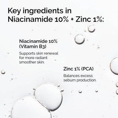 The Ordinary Niacinamide 10% + Zinc 1% - 30ml - Yağsız, Vegan, Həssas Dəri üçün Uyğun